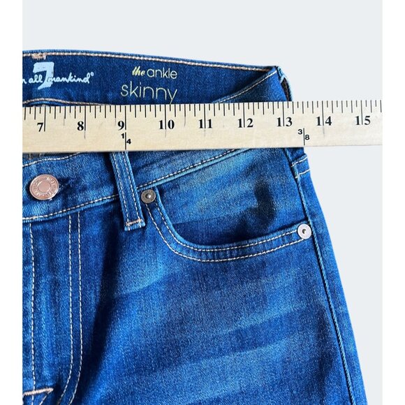 7 For All Mankind Womens Ankle Skinny Jeans Blue Denim Size 26 - Picture 13 of 15